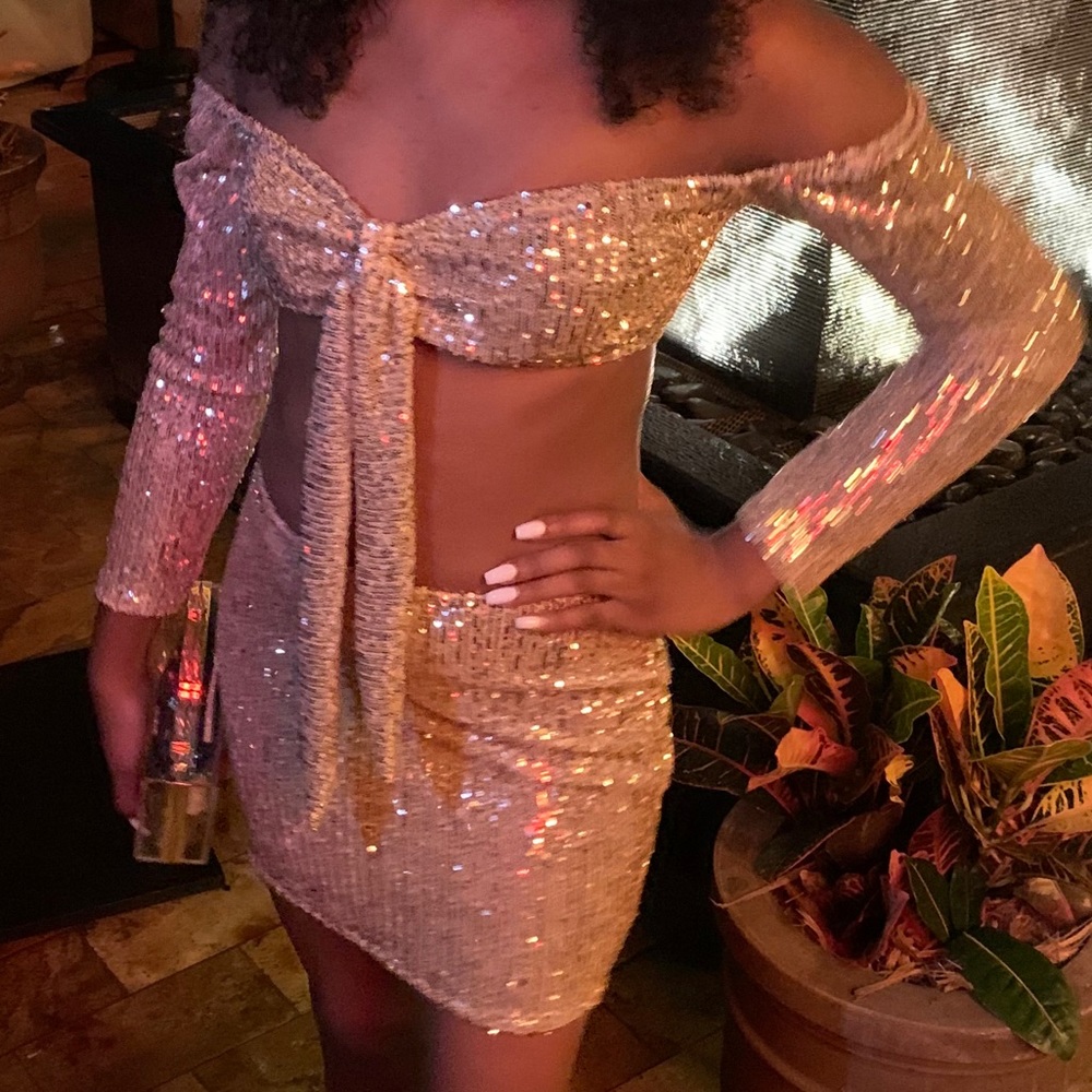 Glitter Sequin Two Piece Set